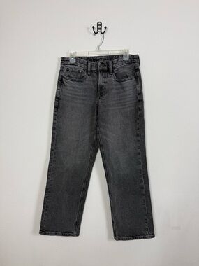 American Eagle Curvy Straight Black Denim Jeans 6 Short